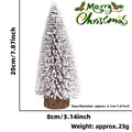Mini albero di Natale innevato da 20cm con base in legno naturale per decorazione casa - 20cm / Marrone