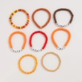 8-delige Thanksgiving armbandenset met Heishi-kralen en seizoensgebonden letters - Meerdere Letter Feestelijke Woorden Heishi Stijl (05545)