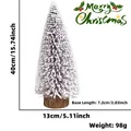 Mini albero di Natale bianco con base in legno naturale e altezza di 40 cm - 40CM / Marrone