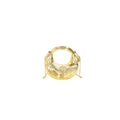 Goldene Halbmond Handtasche mit Streifenmuster und metallischem Rundgriff für Damen - Gold
