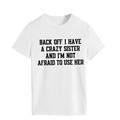 White crew neck T-shirt featuring a bold black slogan print in a loose casual style - White (Black Font)