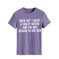 Purple crewneck T-shirt with white letter print on soft heathered fabric - Purple (White Font)