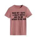 Pink crew neck t-shirt with bold black typography slogan print for a casual look - Rose Gold (Black Font)