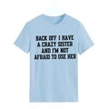 Light blue crew neck t-shirt with bold black English slogan print in a loose casual fit - Light Blue (Black Font)