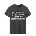 Dark grey crew neck T-shirt with humorous white slogan print in a loose fit style - Heather Gray (White Font)