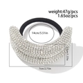Silver hair ring with multiple rows of sparkling rhinestones and black elastic band - Large Arc Style / Silver Style A (0111)