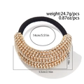 Golden hair tie with sparkling crystals and double layer crescent metal design - Medium Arc Style / Gold Style B (0112)