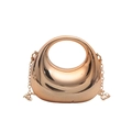 Mini Halbmond-Handtasche in Roségold mit Spiegelglanz, Ringgriff und Kettenriemen für Damen - Gold