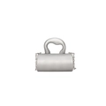 Silberne zylindrische Abendtasche in Metallic-Optik mit eleganter Gliederkette - Silber