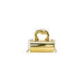 Chic gold mirror cylinder handbag with sleek handle and metal chain shoulder strap - Gold