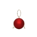 Borsa a sfera rossa minimalista con grande manico circolare dorato e tracolla a catena - Rosso
