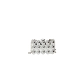 Mini silver acrylic evening clutch bag with metallic spherical texture and chain strap - Silver