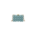 Mini light blue acrylic box bag with 3D bubble texture and gold chain shoulder strap - Light Blue