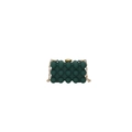 Mini spherical box bag in dark green bubble texture with gold chain strap for women - Green