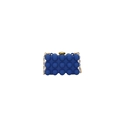 Blue box-style mini crossbody bag with 3D bubble texture and gold chain strap - Blue