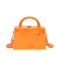 Orangefarbene Handtasche mit Marmormuster aus Acryl und modischem Kettenträger - Gelb