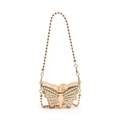 Mini-Abendtasche in Schmetterlingsform mit Strasssteinen und goldener Metallkette - Schmetterling Stil A / Gold