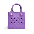 Lila EVA Mini-Tasche mit hohlem Rautenmuster und stabilen Griffen für den Sommer - Lila