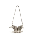 Silberne Schmetterling-Minitausche mit Strasssteinen und eleganter Kugel-Kettenriemen - Schmetterling Stil A / Silber
