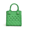 Grüne Strandtasche aus EVA mit Rautenmuster-Textur und modischen Cut-out-Details - Grün