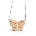 Mini sac boîte papillon en or rose orné de cristaux étincelants et chaîne à billes - Style Papillon C / Or