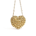 Elegante borsa a mano a forma di cuore color champagne con cristalli brillanti e catena - Stile con Gemme (Stile 2 Oro)