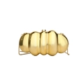 Chic gold acrylic evening clutch with wavy texture and fine chain strap for women - Style 1 Gold