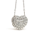 Silver heart shaped evening clutch bag with sparkling rhinestones and metal chain - Gem Embellished Style (Style 2 Silver)