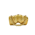 Schicke goldene Abendtasche mit Wellentextur und Kugelgriff für formelle Anlässe - Unregelmäßiger Wellenstil (Stil 1) / Gold