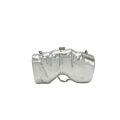 Silberne unregelmäßige Hufeisen-Clutch mit Kette und glänzendem Hochglanz-Finish - Künstlerische Torso-Form (Stil 2) / Silber
