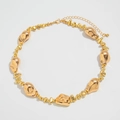 Collar dorado de perlas CCB con cuentas de metal irregulares y cierre de mosquetón - Dorado