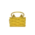 Golden luxury metal box bag featuring 3D diamond texture and lion head handles - Lion Head Handle Style (Pattern 2 Gold) / Style 2 Gold