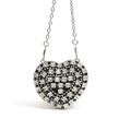 Sparkling silver heart-shaped evening clutch bag with rhinestones and metal chain strap - 3D Rhinestone Style (Style 4 Black)