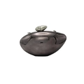 Minimalist asymmetric pebble-shaped evening bag in metallic gunmetal with acrylic chain - Gunmetal