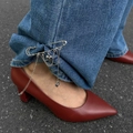 Silberne Sicherheitsnadel mit Quasten und Herzanhängern für Jeans und Accessoires - Silberweiß (0903)