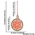 Weihnachts-Holzanhänger mit rotem Schneeflockenmuster inklusive Größenangaben - Schneeflocken-Stil