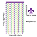 Dimensiones del cortina Mardi Gras de 2m con flores de lis en púrpura oro y verde - 1*2m (Púrpura Verde Oro Flor de Lis) / Púrpura/Verde/Oro