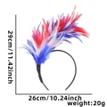 Carnaval hoofdband met rode, witte en blauwe veren voor festivals en feesten - Rood Wit Blauw Veren Stijl
