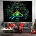 UV reactive DJ tapestry with fluorescent psychedelic art for Halloween garage door decor - 150x100 / Psychedelic DJ