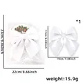 Eleganter weißer Samt-Weihnachtsbogen mit Größen- und Gewichtsangaben für Dekoration - Weiß