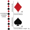 Casino poker themed garland with 12 felt spade and diamond card suits for party decor - Spade and Diamond Style / 12-Piece Set