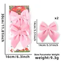 Set mit 2 rosa Samt-Weihnachtsschleifen für festliche Dekoration und Baumschmuck 14x14cm - Rosa