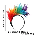 Regenboog veren carnaval hoofdband met levendige rode oranje gele groene blauwe paarse veren - Regenboog Veren Stijl