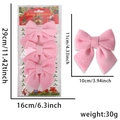 Set of three 11cm pink velvet Christmas bows for tree decoration in holiday packaging - Pink