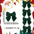 Set of 4 dark green velvet Christmas tree bows for holiday wreaths and DIY decor - Green