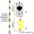 Casino party felt banner with poker cards and dollar signs for birthday party decor - Poker Card and Dollar Style / 11-Piece Set