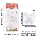 2er-Set weiße Samtschleifen als Weihnachtsdeko für DIY-Kränze und festliche Dekoration - Weiß