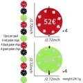 Casino party felt poker chip hanging decorations in red, black and green 12 piece set - Casino Chip Style / 12-Piece Set