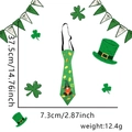 Groene St. Patrick's Day stropdas met kabouter en klaverpatroon voor feestdecor - Eén maat / Kabouter Gouden Munten Groene Stropdas