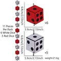 Casino theme red and white dice hanging banners for gambling birthday party wall decor - Dice Style